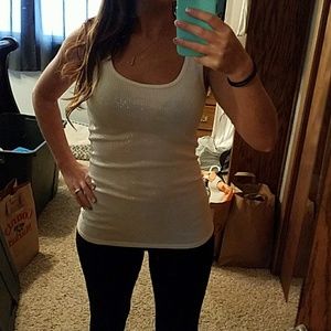 Maurices White Sequence Tank Tops